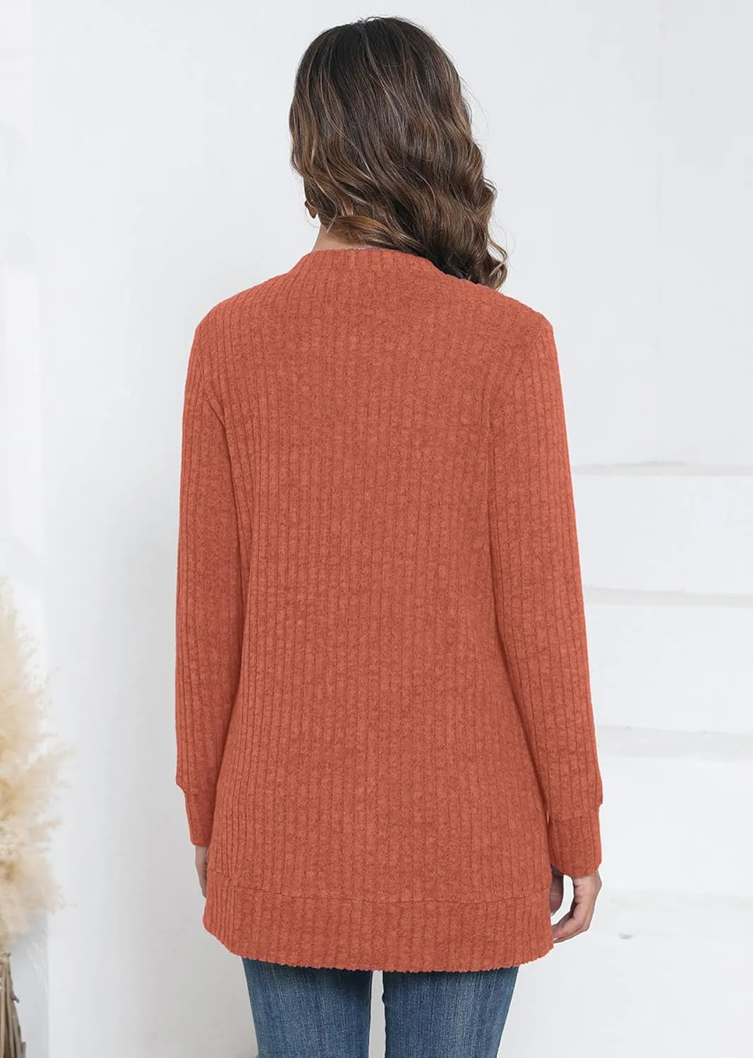Heymoments Lightweight Open Front Cardigan Sweater for Women Long Sleeve Causal Bolero Button Down Soft Outwear Tops