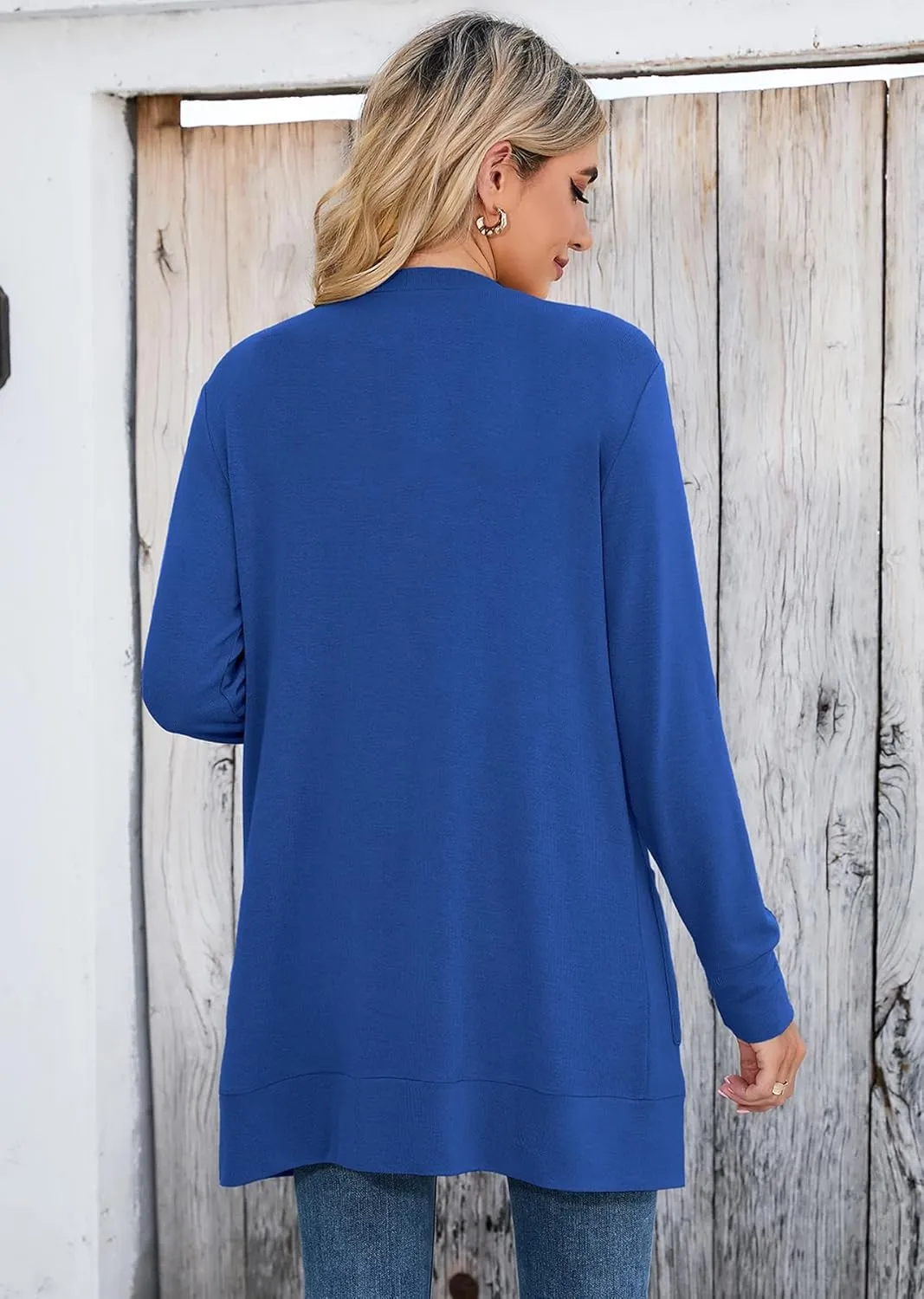 Heymoments Lightweight Open Front Cardigan Sweater for Women Long Sleeve Causal Bolero Button Down Soft Outwear Tops