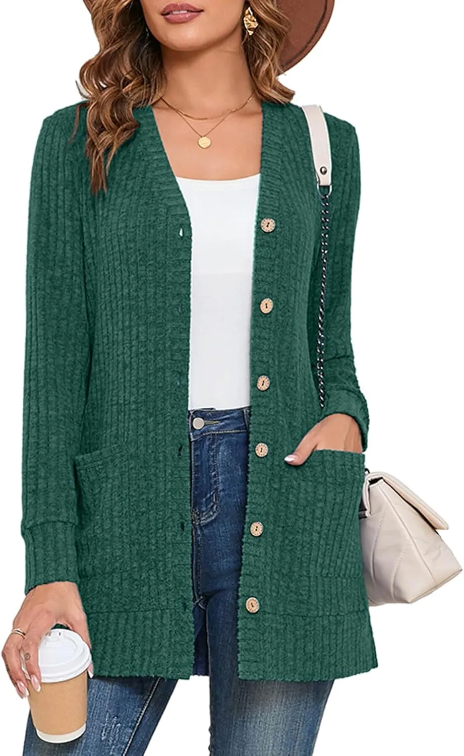 Heymoments Lightweight Open Front Cardigan Sweater for Women Long Sleeve Causal Bolero Button Down Soft Outwear Tops