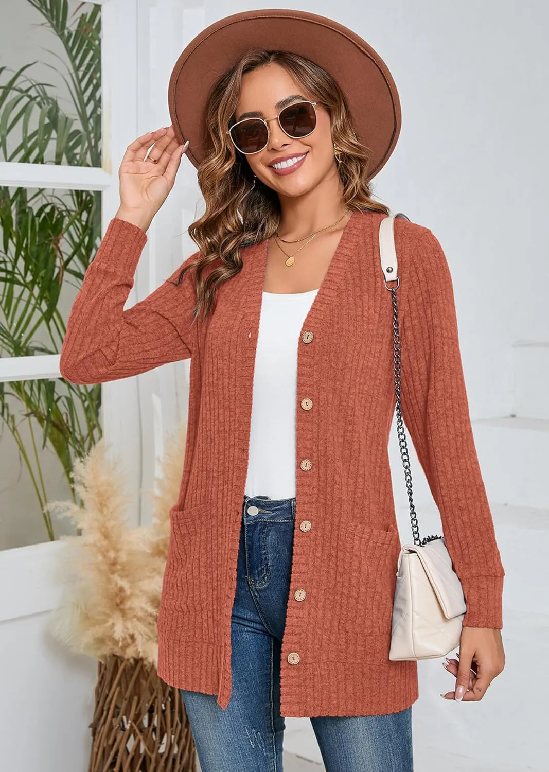 Heymoments Lightweight Open Front Cardigan Sweater for Women Long Sleeve Causal Bolero Button Down Soft Outwear Tops