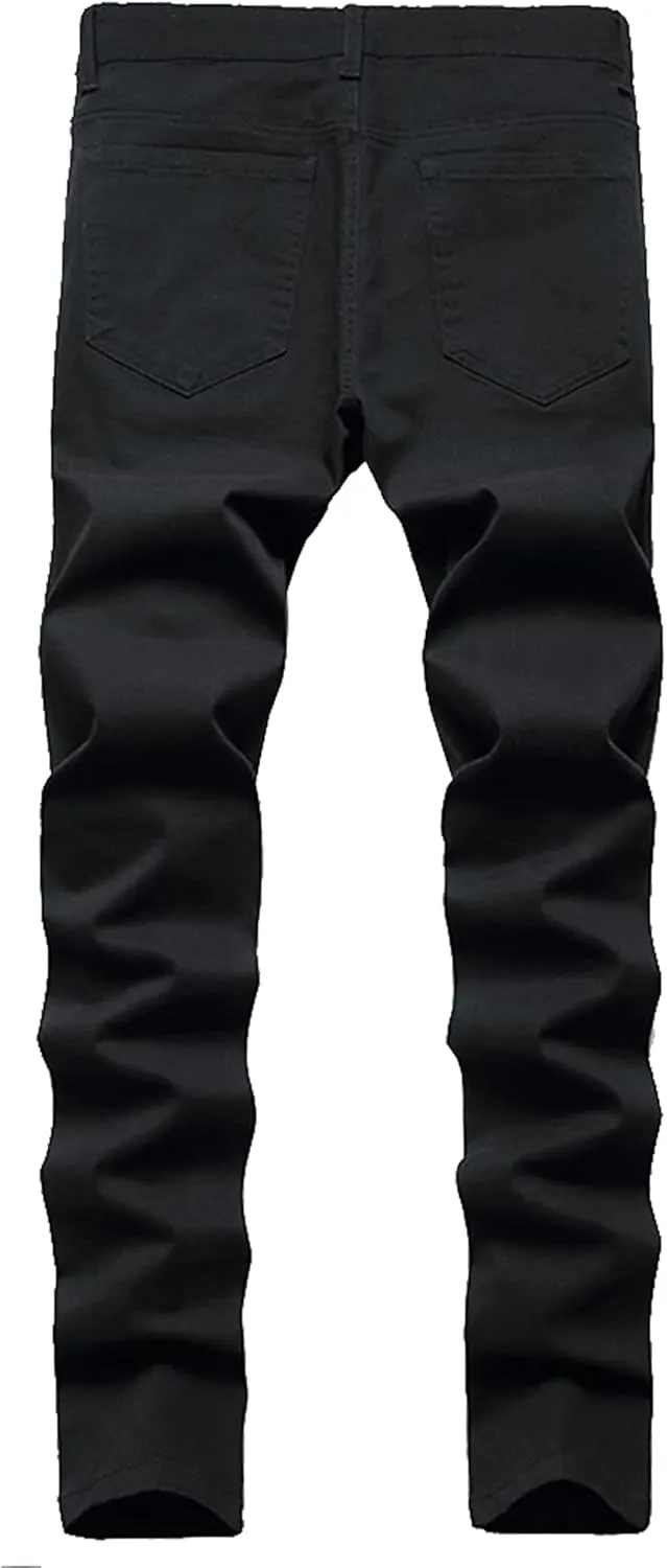 Keevoom Mens Stretch Skinny Flat-Front Fashion Style Comfy Solid Casual Slim Fit Business Dress Chinos Pants