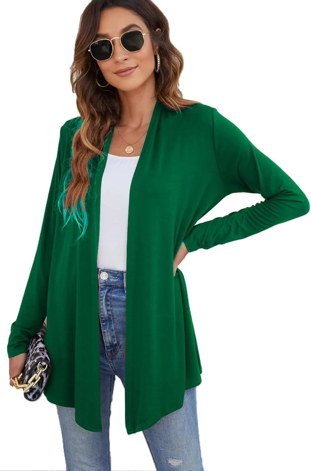 Ladlop Women's Lightweight Open Front Cardigans Long Sleeve Casual Soft Drape Fall Cardigan