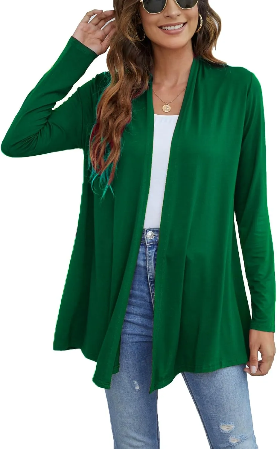 Ladlop Women's Lightweight Open Front Cardigans Long Sleeve Casual Soft Drape Fall Cardigan
