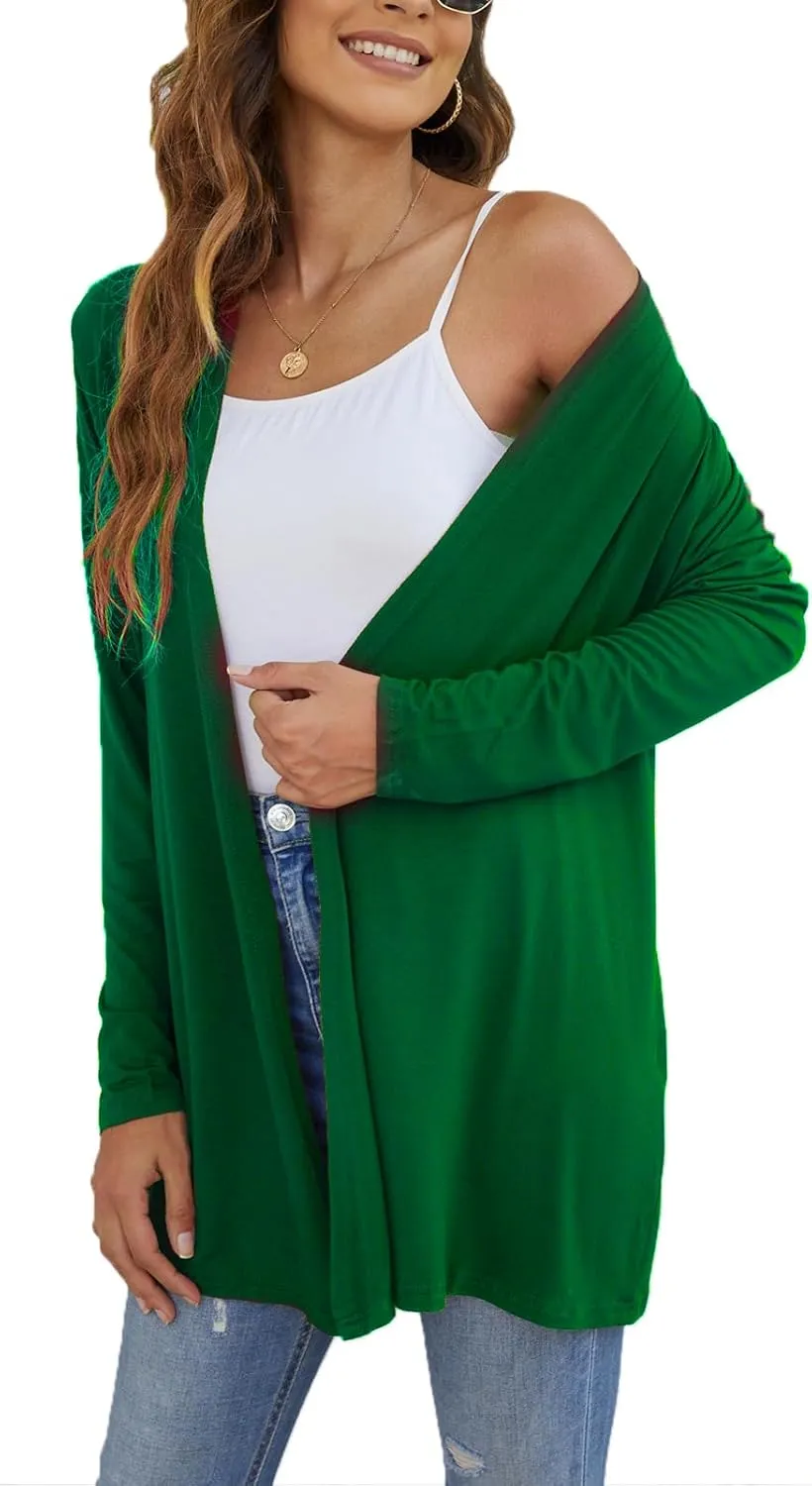 Ladlop Women's Lightweight Open Front Cardigans Long Sleeve Casual Soft Drape Fall Cardigan