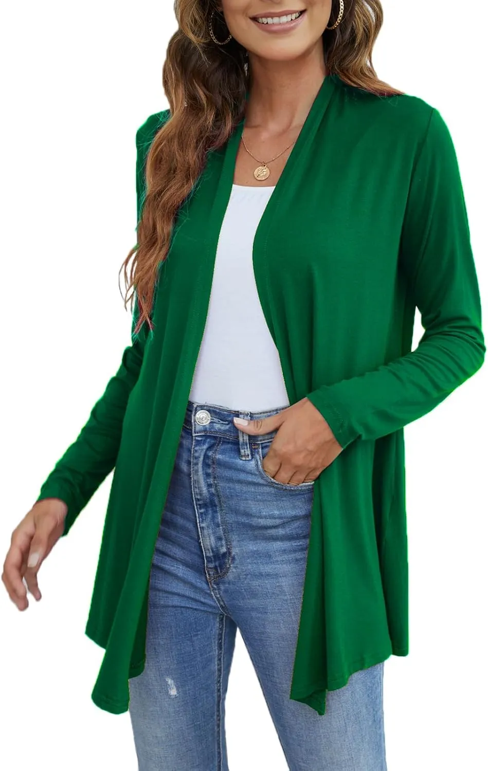Ladlop Women's Lightweight Open Front Cardigans Long Sleeve Casual Soft Drape Fall Cardigan
