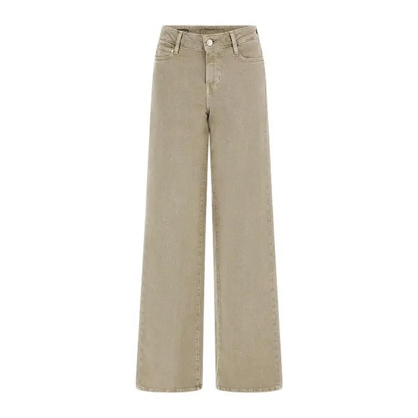 Light Green Mid Rise Wide Leg Jeans