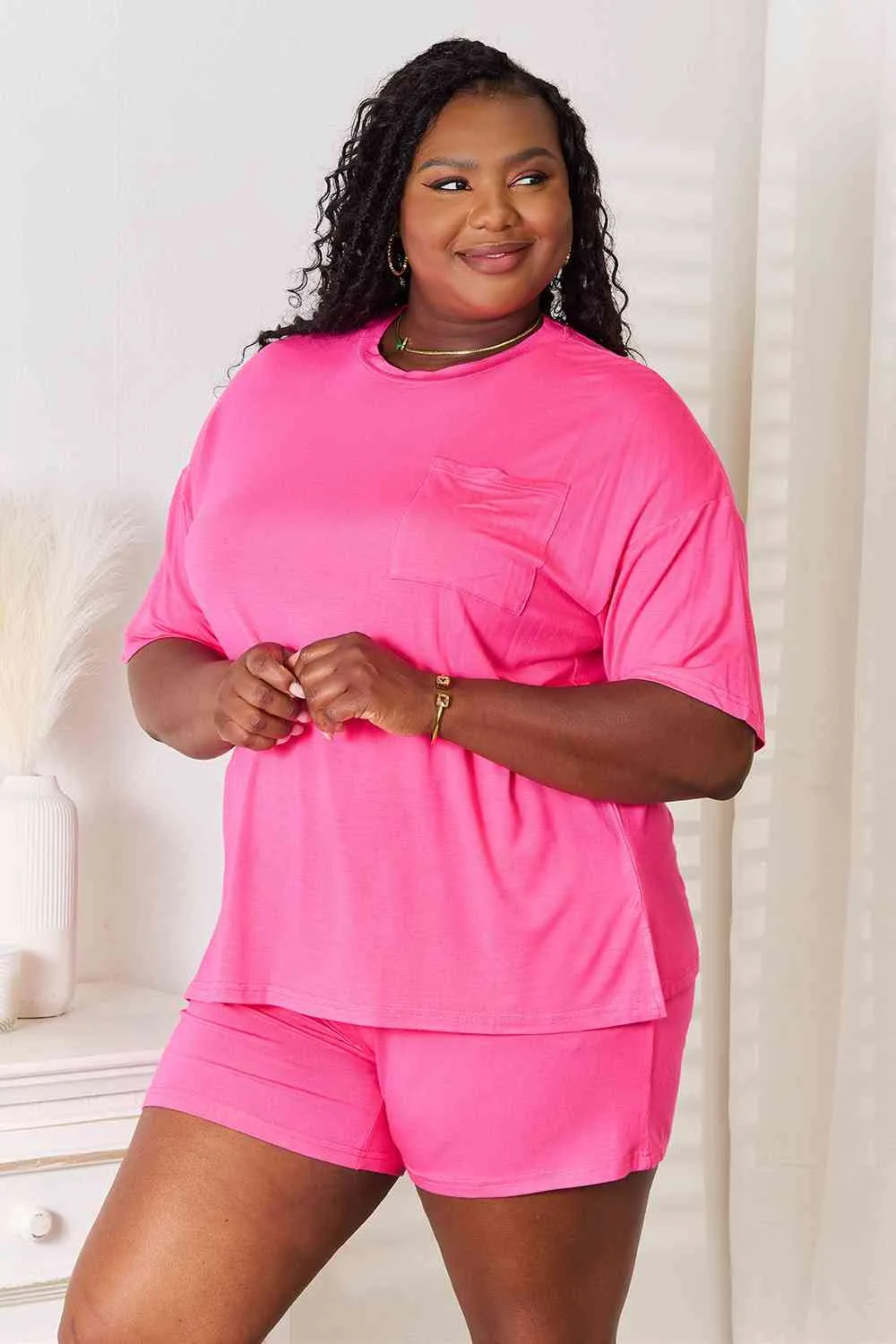 Lounge Life 2pc. Short Sleeve Top and Shorts Lounge Set (multiple color options)