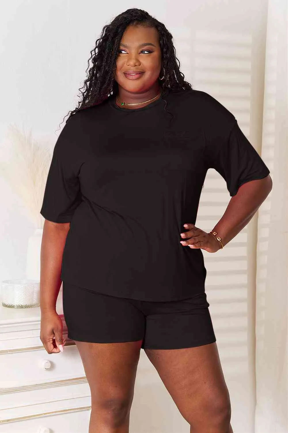 Lounge Life 2pc. Short Sleeve Top and Shorts Lounge Set (multiple color options)