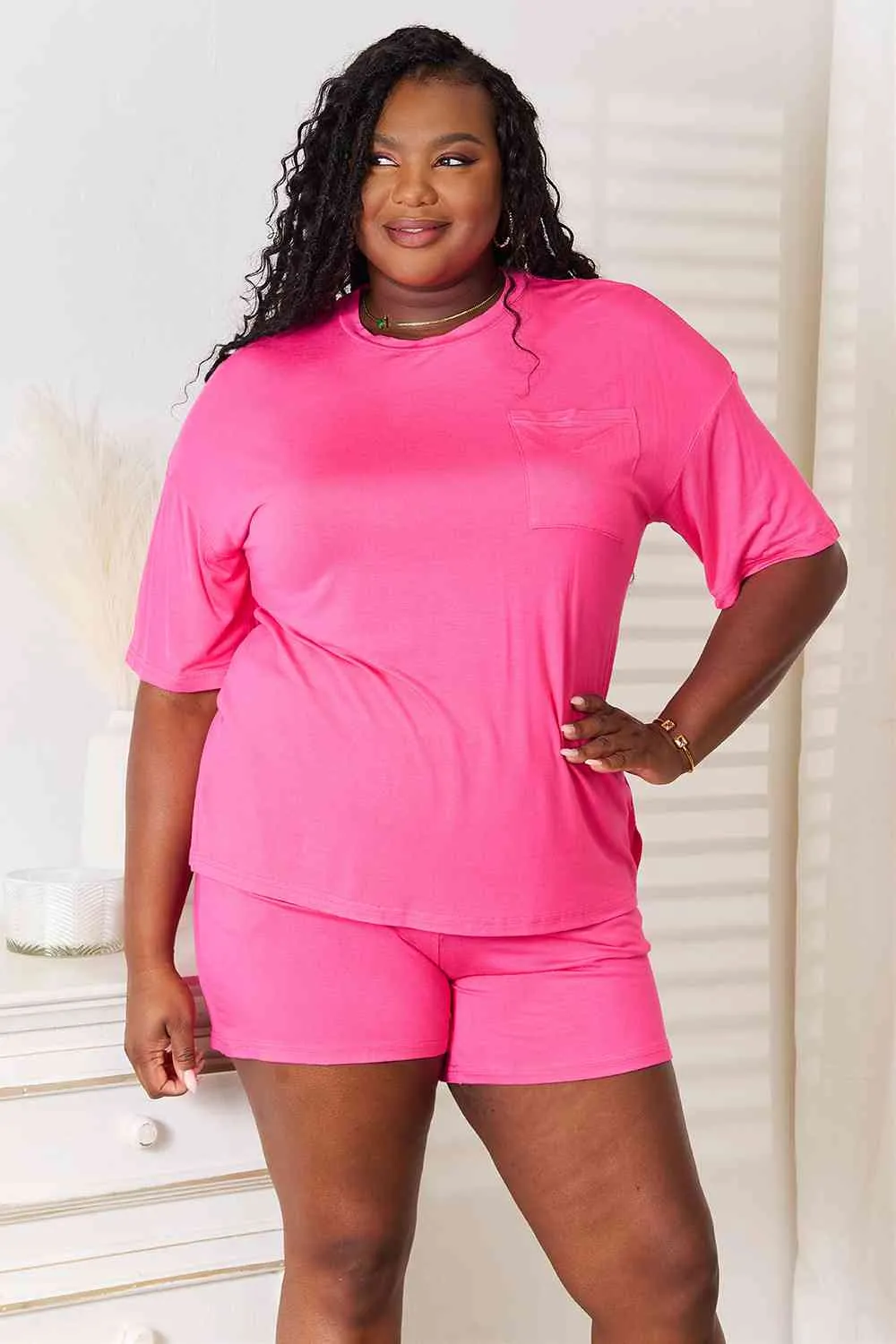 Lounge Life 2pc. Short Sleeve Top and Shorts Lounge Set (multiple color options)
