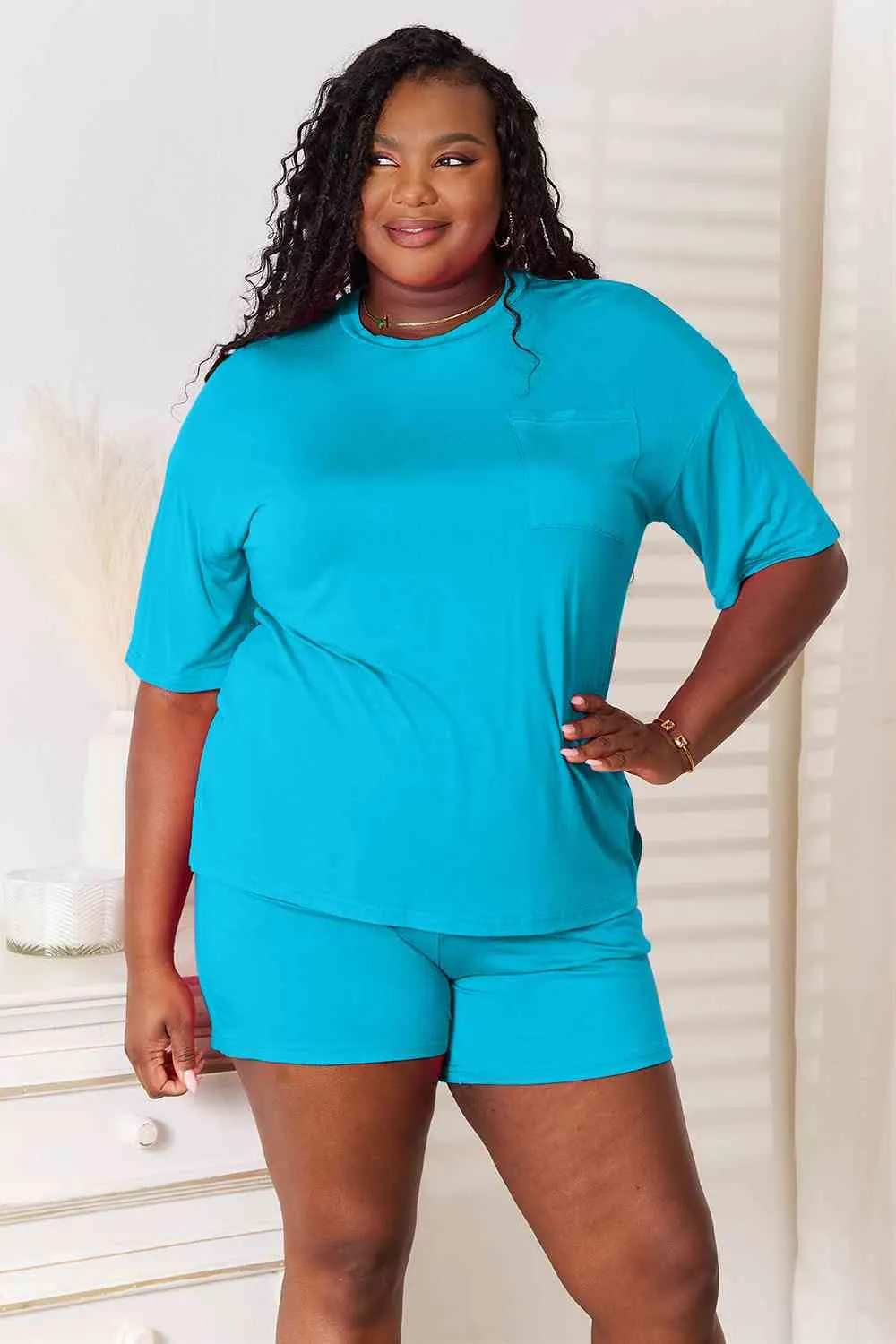 Lounge Life 2pc. Short Sleeve Top and Shorts Lounge Set (multiple color options)