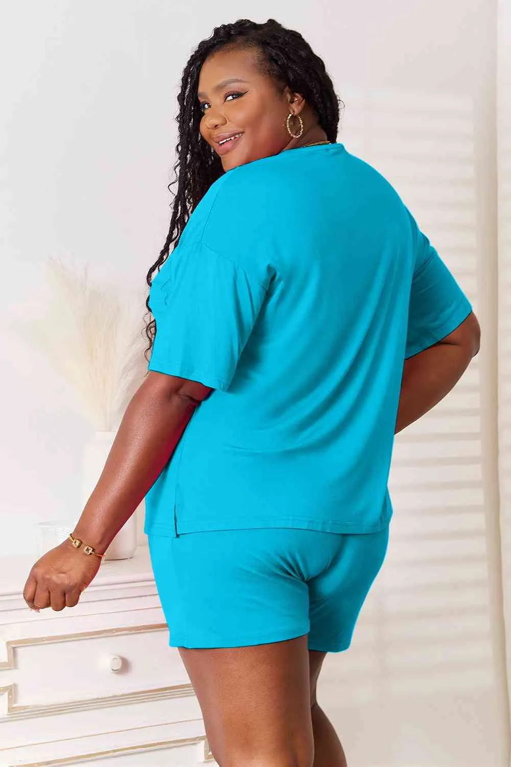 Lounge Life 2pc. Short Sleeve Top and Shorts Lounge Set (multiple color options)