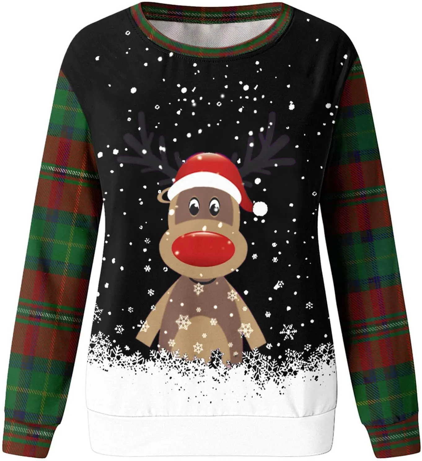 maisdgop Ugly Christmas Sweater Women Pretty Printed Crewneck Blouse Winter Holiday Sweatshirts Casual Long Sleeve Pullover