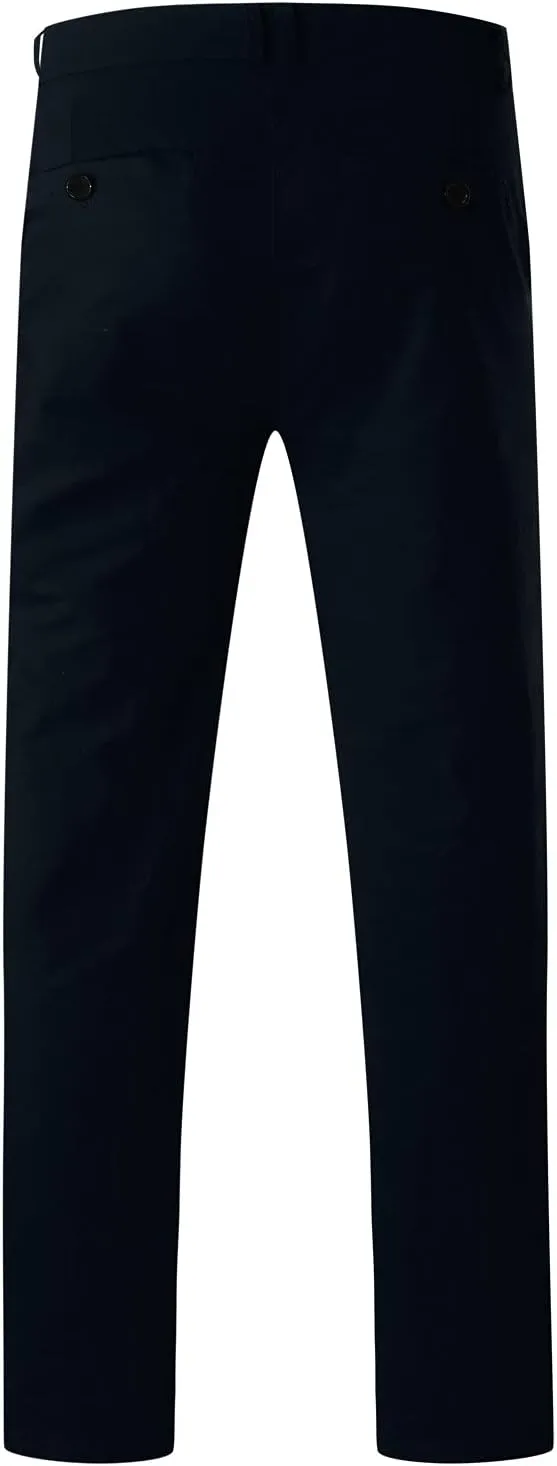 Mens Chinos Slim Fit Pants Flat Front Skinny Straight Leg Dress Pants Stretch Lightweight Comfy Casual Trousers with Pockets