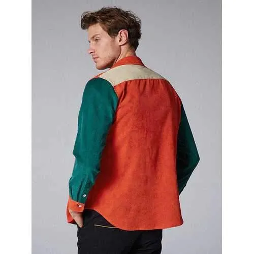 Mens Corduroy Hit Color Shirts