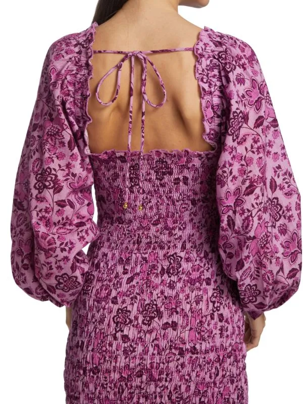Mini dress smock it to me Free People Apricot combo