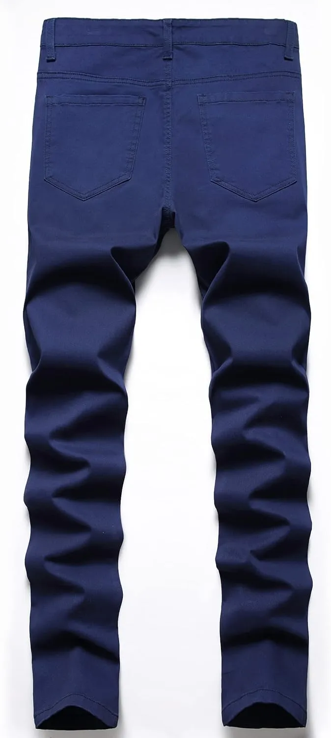 NOVOCCT Mens Dress Pants - Slim Fit Mens Casual Pants - Flat Front Stretch Skinny Business Casual Dress Chinos Pants for Men