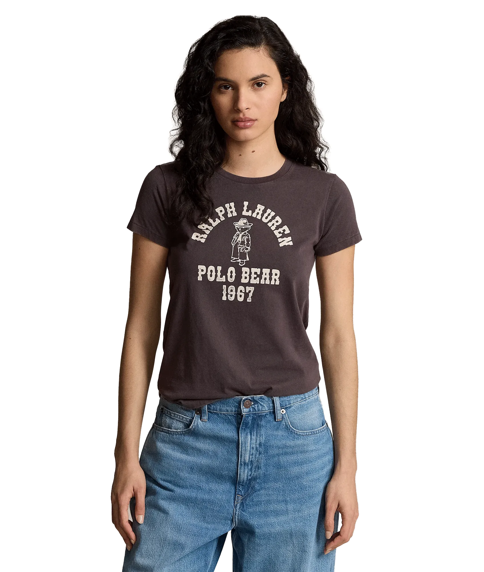 Polo Bear Logo Cotton Jersey Tee - Black