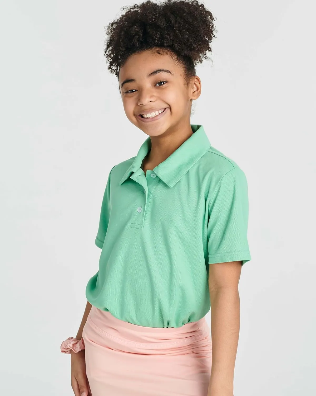 Real Essentials 3 Pack: Girls' Short Sleeve Performance Polo School Uniform(Ages 4-18)