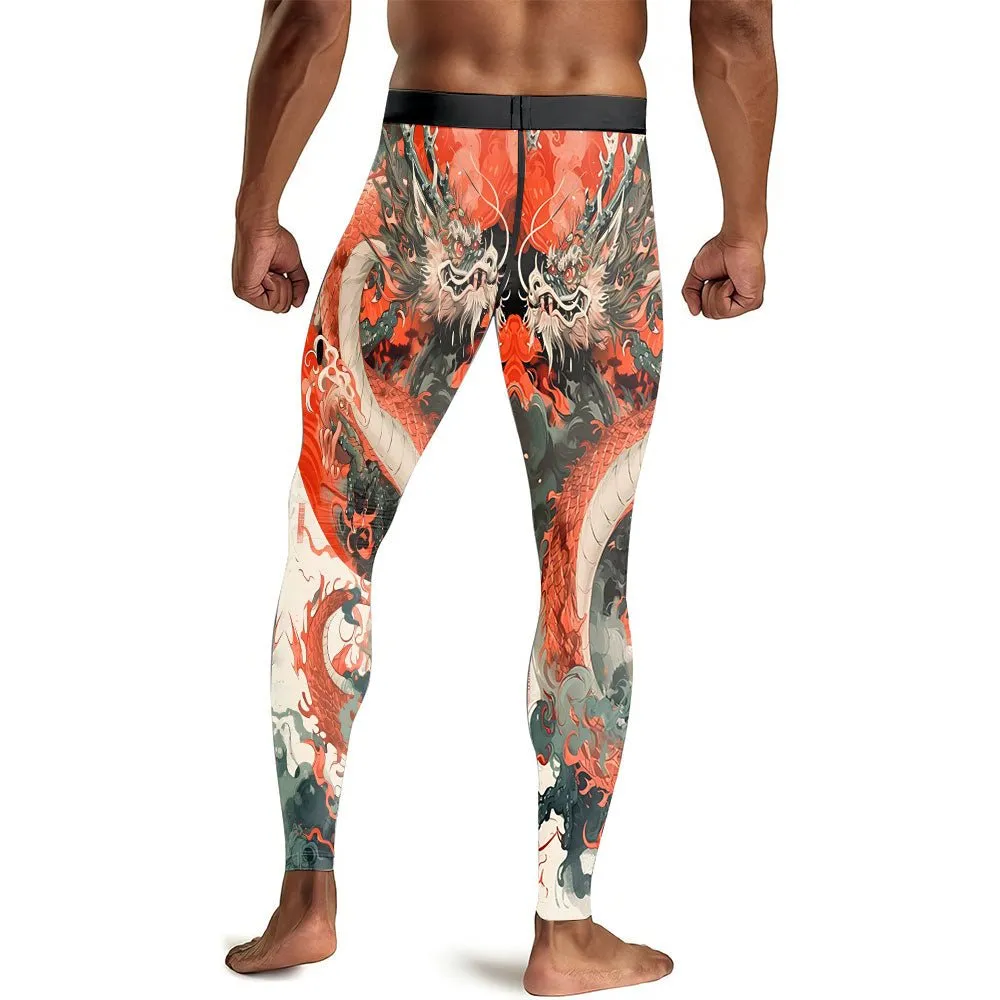 Rising Red Dragon Men's Compression Leggings