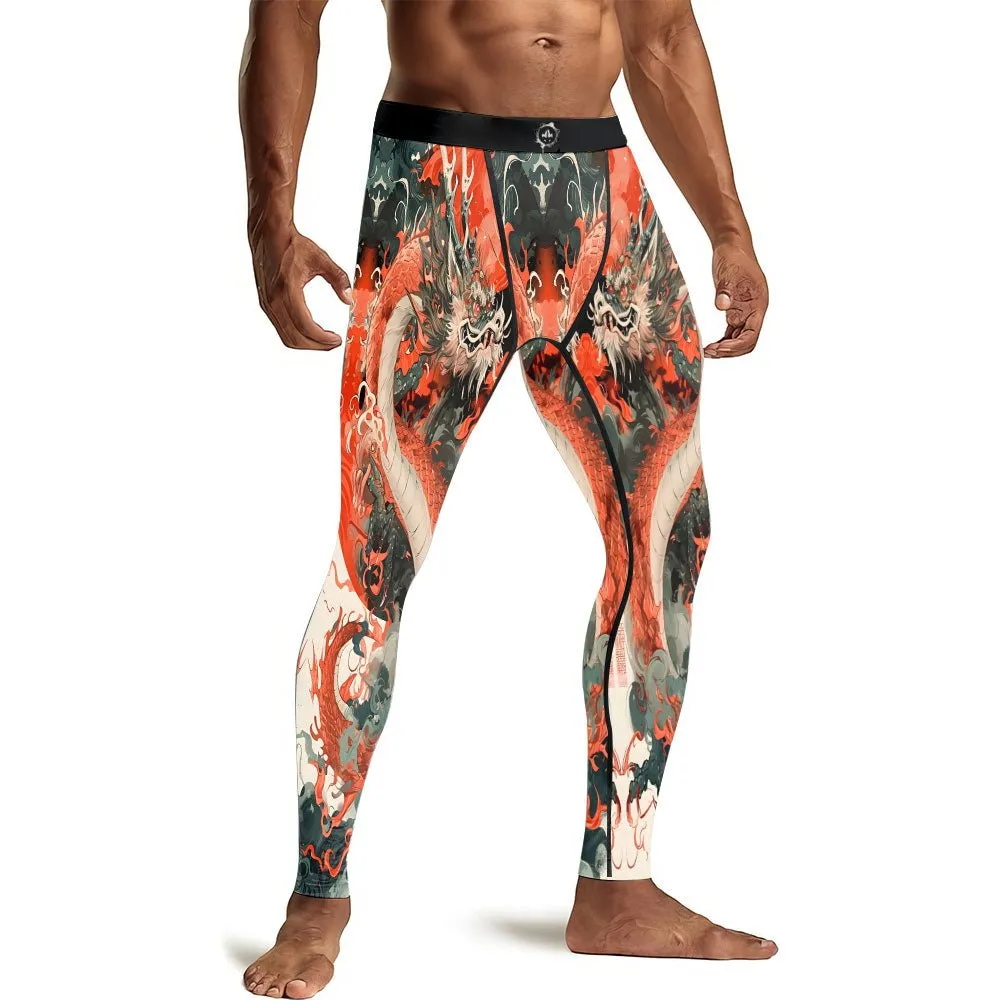 Rising Red Dragon Men's Compression Leggings