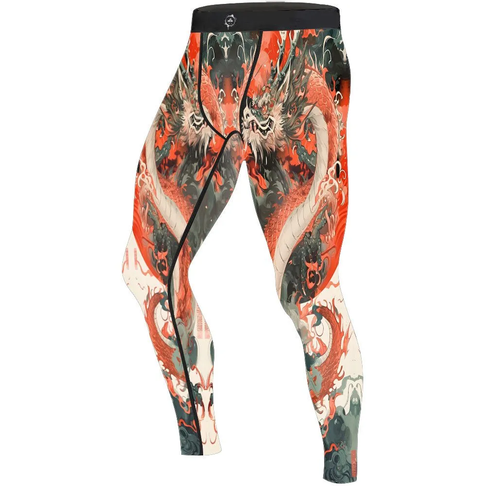 Rising Red Dragon Men's Compression Leggings