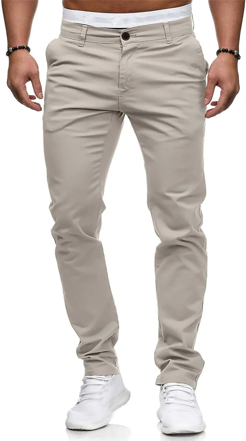 RTRDE Men's Lounge Pants Slim Fit Stretch Flat Front Skinny Dress Pants, M-3XL