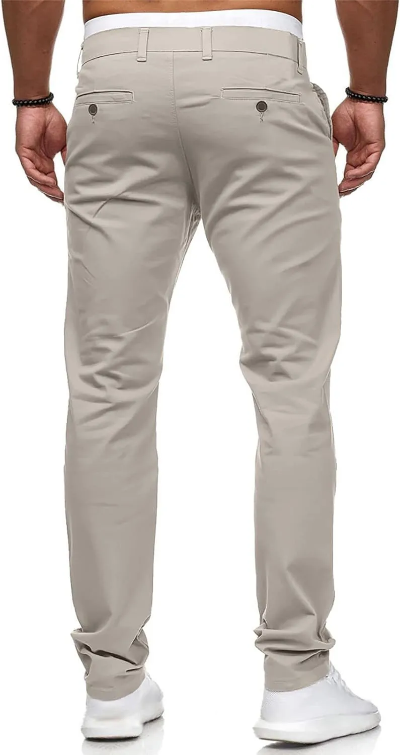 RTRDE Men's Lounge Pants Slim Fit Stretch Flat Front Skinny Dress Pants, M-3XL