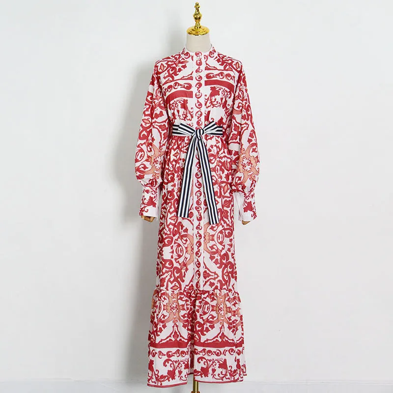 Saisha Bohemian Print Vintage Dress