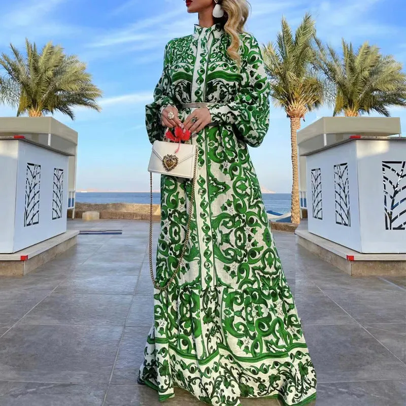 Saisha Bohemian Print Vintage Dress