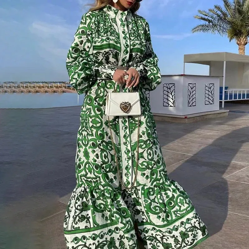 Saisha Bohemian Print Vintage Dress