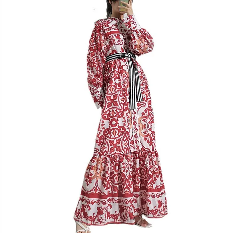 Saisha Bohemian Print Vintage Dress