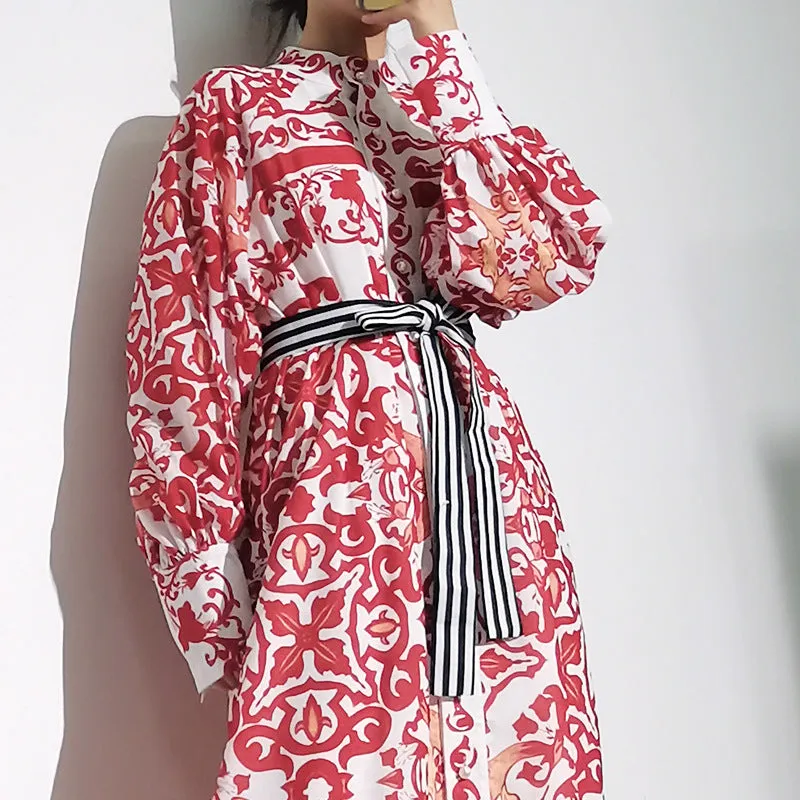 Saisha Bohemian Print Vintage Dress
