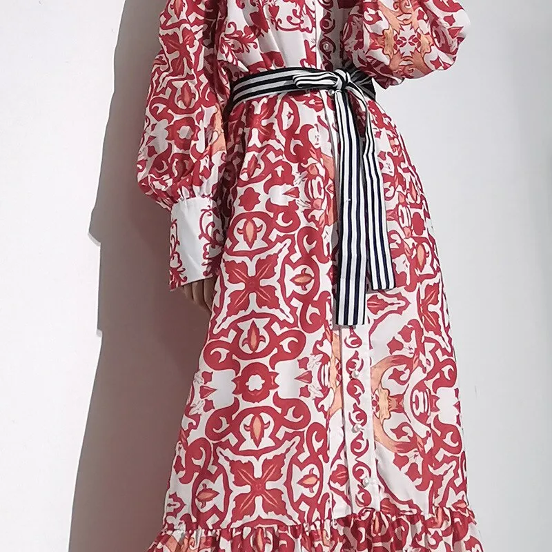 Saisha Bohemian Print Vintage Dress