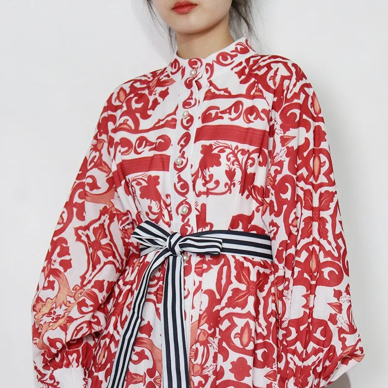 Saisha Bohemian Print Vintage Dress