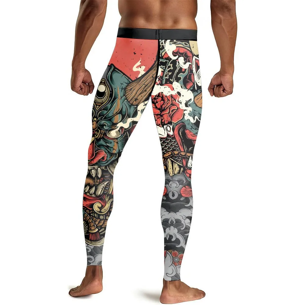 Samurai & Carp Men's Compression Leggings