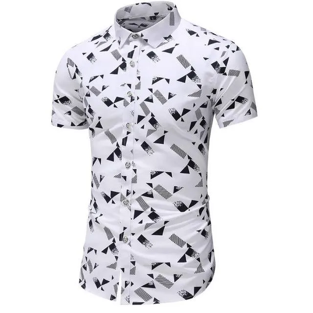 Shirt Men 2019 Summer New Short Sleeve Hawaiian Shirt Mens Casual Button Down Dress Shirts for Holiday Chemise 7XL