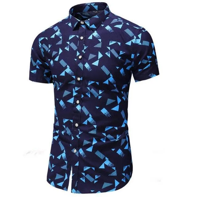 Shirt Men 2019 Summer New Short Sleeve Hawaiian Shirt Mens Casual Button Down Dress Shirts for Holiday Chemise 7XL