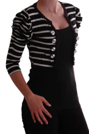 Slick Striped Military Cardigan