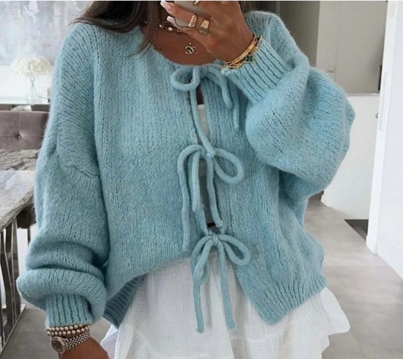 Soft Yarn Cardigans with Ties