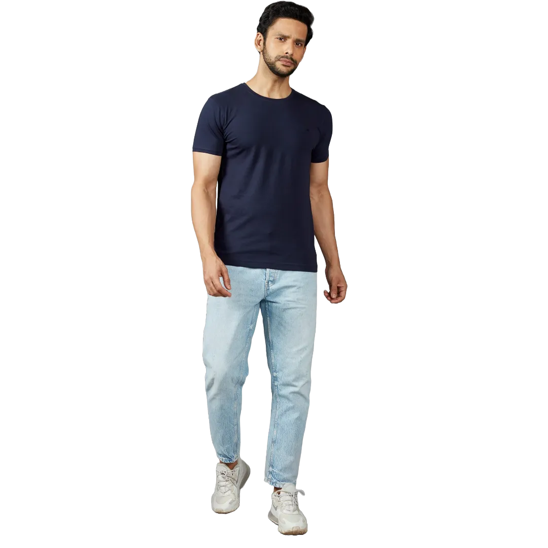 Solid with logo mark Navy Blue T-shirt