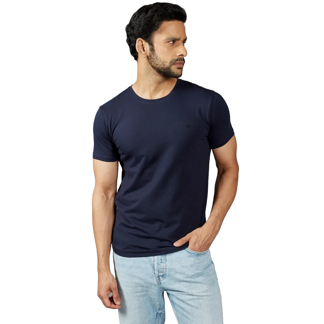 Solid with logo mark Navy Blue T-shirt