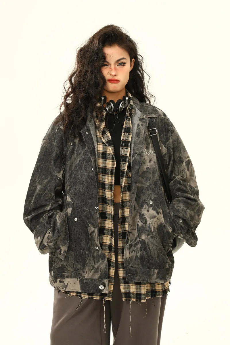 Tie-Dye Denim Loose Jacket