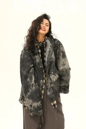 Tie-Dye Denim Loose Jacket