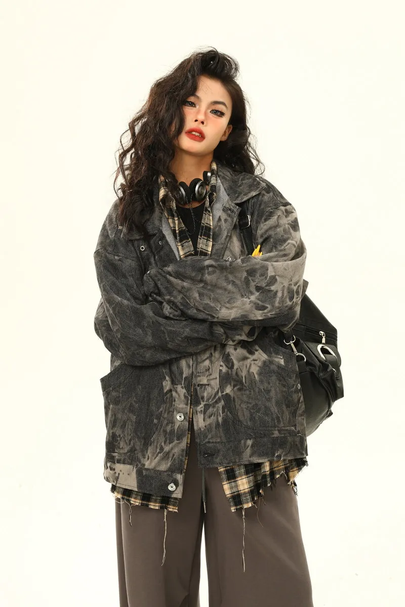Tie-Dye Denim Loose Jacket