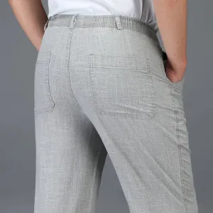 West Louis Thin Elastic Waist Linen Summer Pants