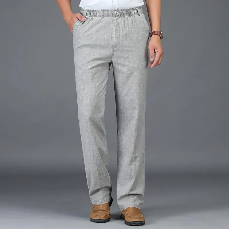 West Louis Thin Elastic Waist Linen Summer Pants
