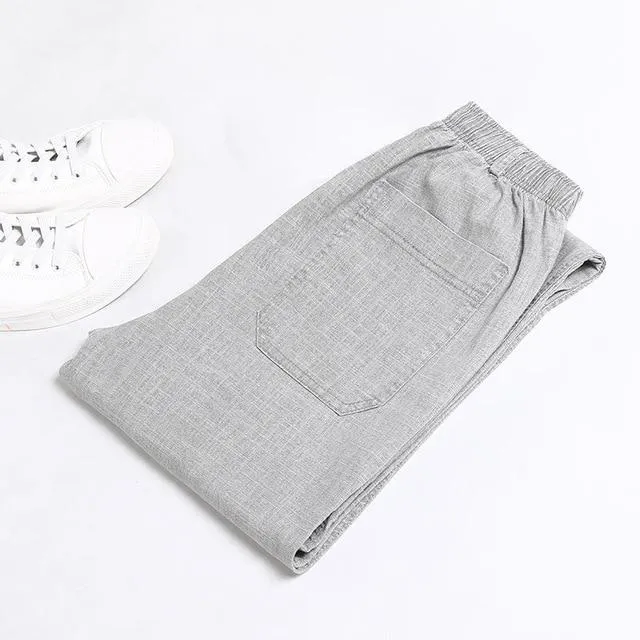 West Louis Thin Elastic Waist Linen Summer Pants