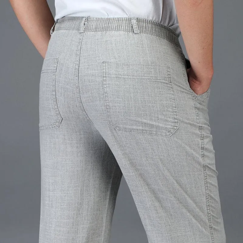 West Louis Thin Elastic Waist Linen Summer Pants