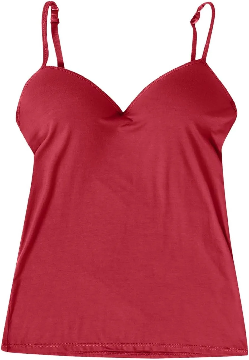 Women's Built-in Bra Tank Top - Soft Cotton Stretchy Cami with 2025 New Shelf Bra Support, Seamless Layering Undershirts
