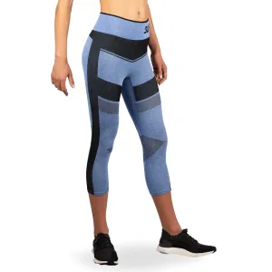 Women's Compression Mesh Capri Leggings - Blue